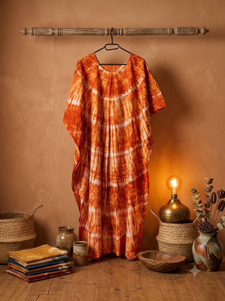 Boubou Kaftan en Batik – Teinture Végétale & Qualité Supérieure