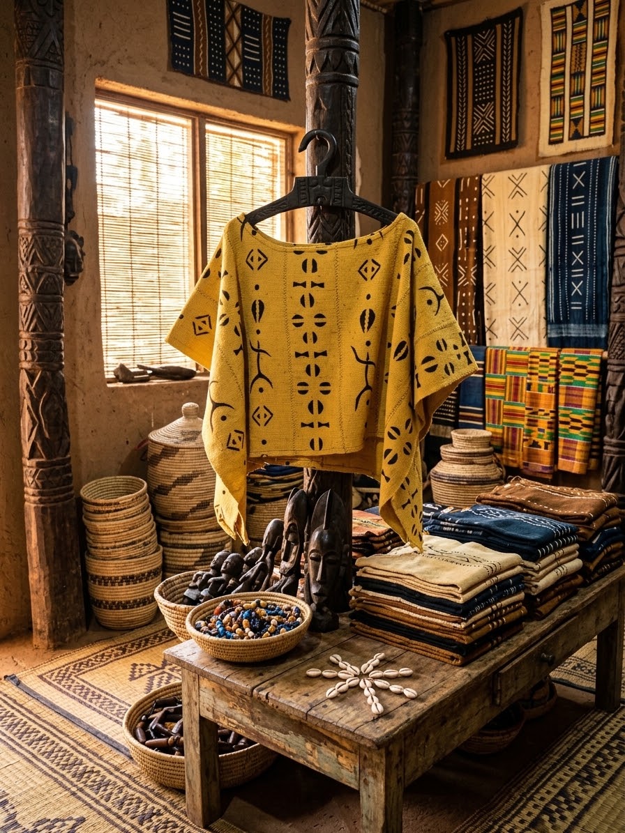 Poncho Bogolan Authentique – Style Ethnic Chic