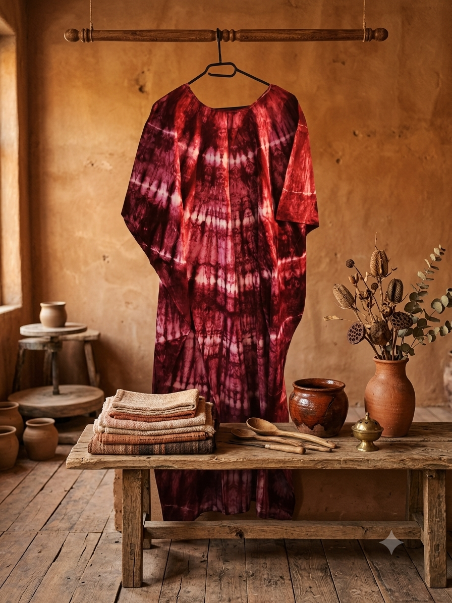 Boubou Kaftan en Batik – Teinture Végétale & Qualité Supérieure