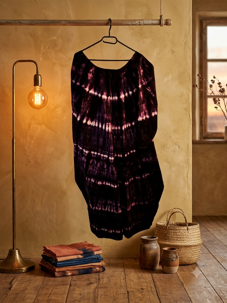 Boubou Kaftan en Batik – Teinture Végétale & Qualité Supérieure