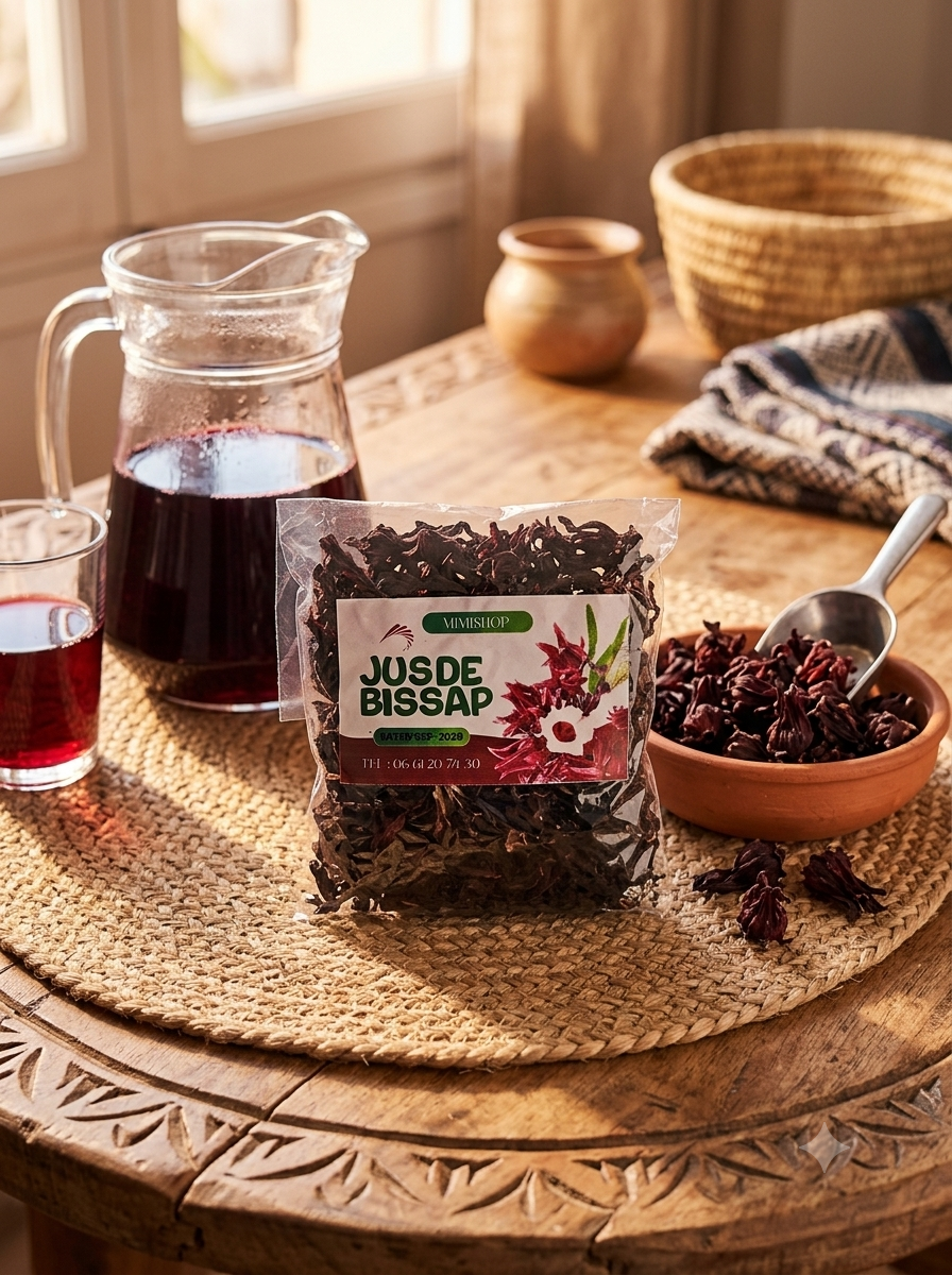 Fleurs d'Hibiscus Séchées du Mali (Bissap) – Récolte Artisanale de Ségou