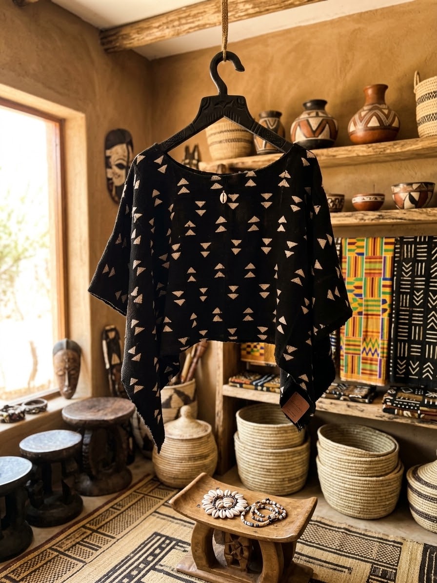 Poncho Bogolan Authentique – Style Ethnic Chic