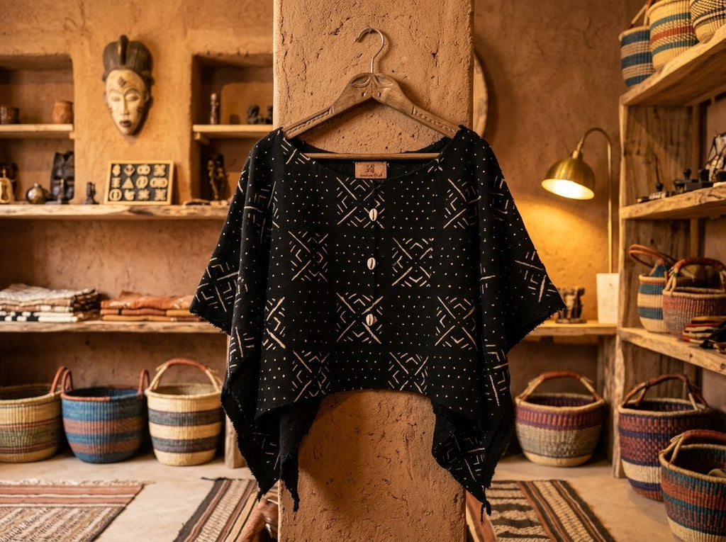 Poncho Bogolan Authentique – Style Ethnic Chic