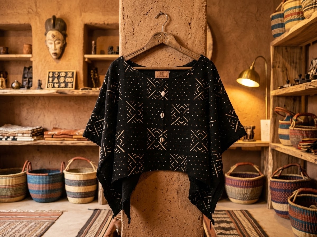 Poncho Bogolan Authentique – Style Ethnic Chic