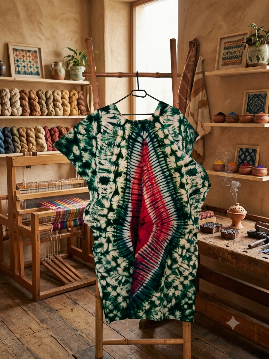 Boubou Kaftan en Batik – Teinture Végétale & Qualité Supérieure