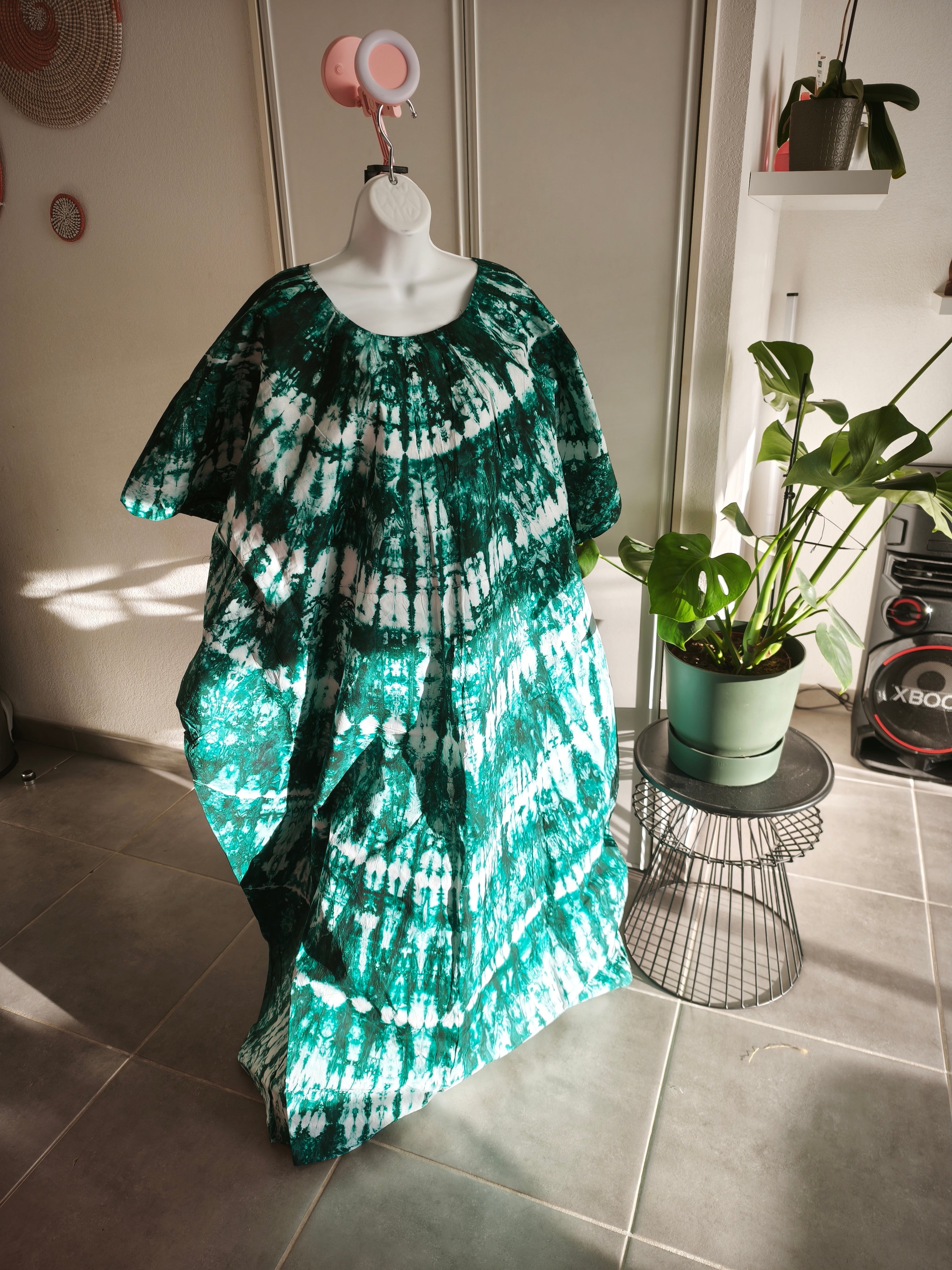 boubou vert blanc